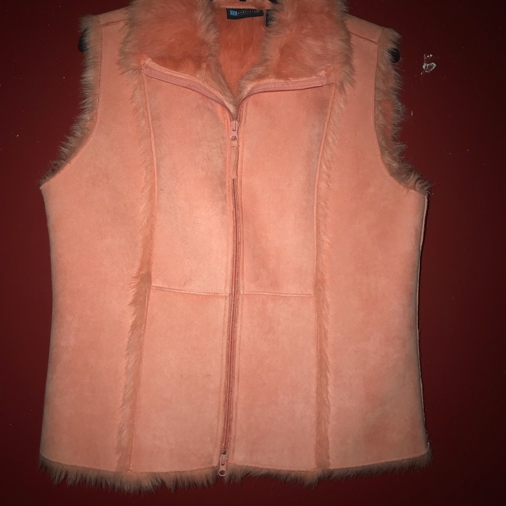 Peach Faux Fur Vest